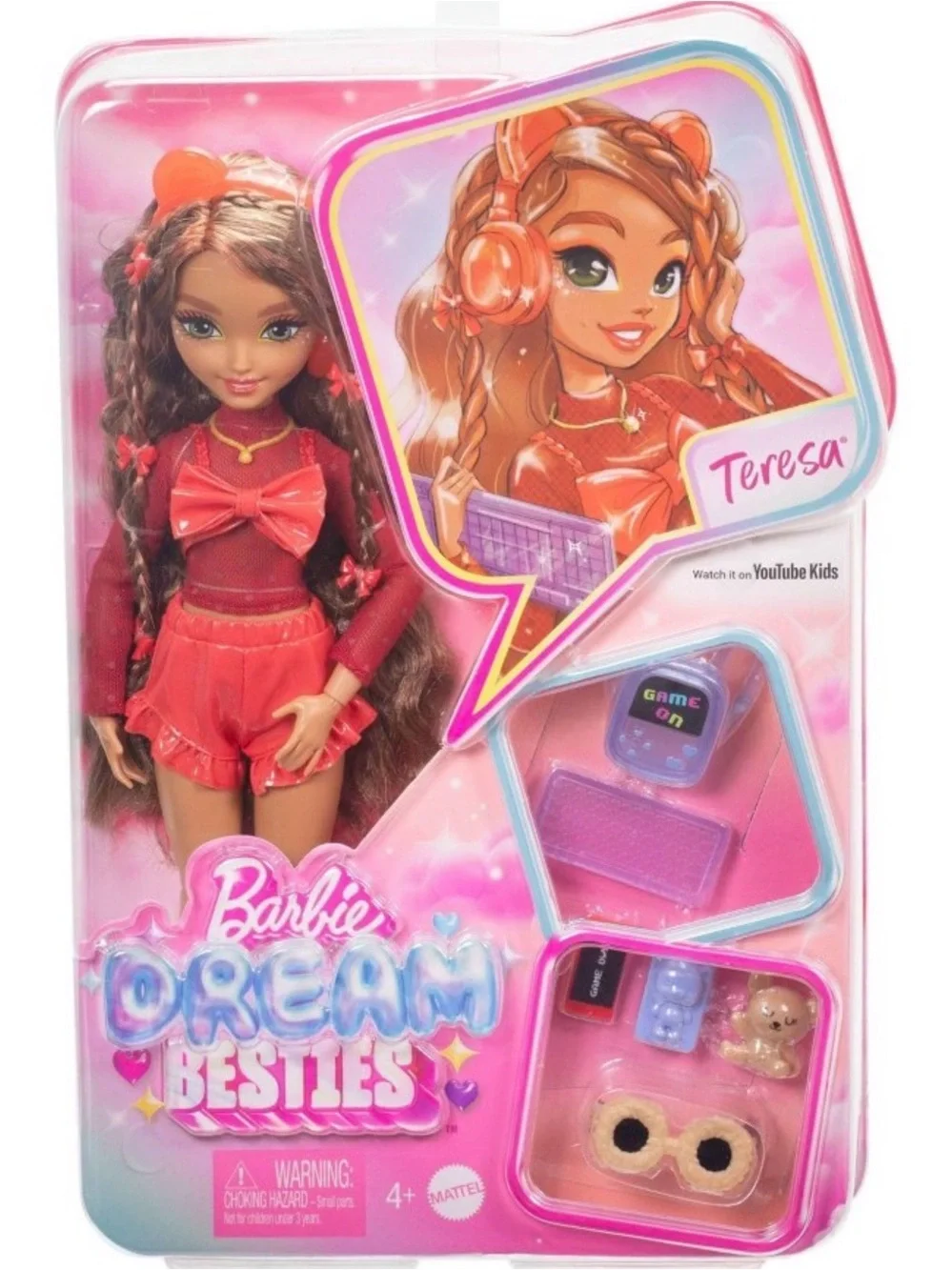 Barbie Teresa Doll in Bright Red Outfit with Pink Packaging